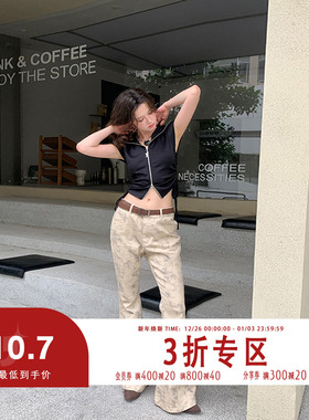 FTT FlyTheTruth『废土蔷薇』 小众牛仔裤女高街休闲显瘦微喇长裤