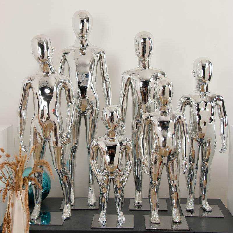 服装店模特道具儿童男女全身童装小孩橱窗电镀模特架假人模型