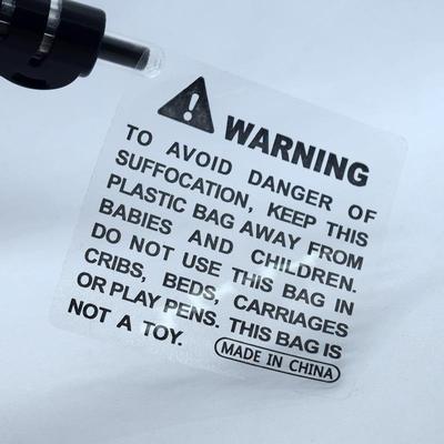 英文防窒息警示贴不干胶WARNING提示语贴纸日文透明标签