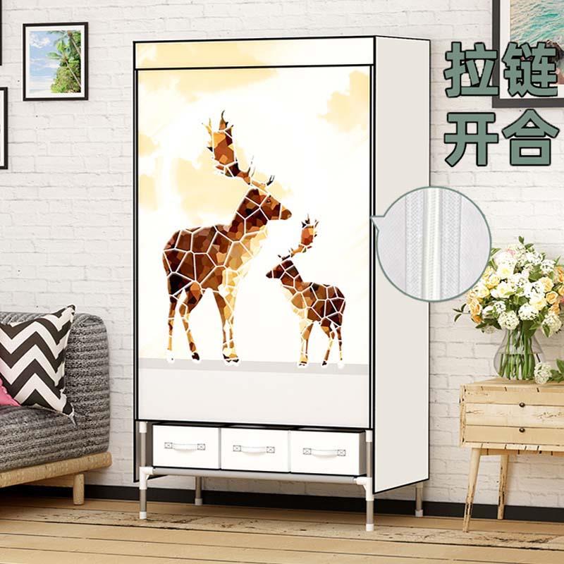 简易衣柜出租房用布衣柜钢管加粗加固全钢架衣柜家用卧室加厚布橱