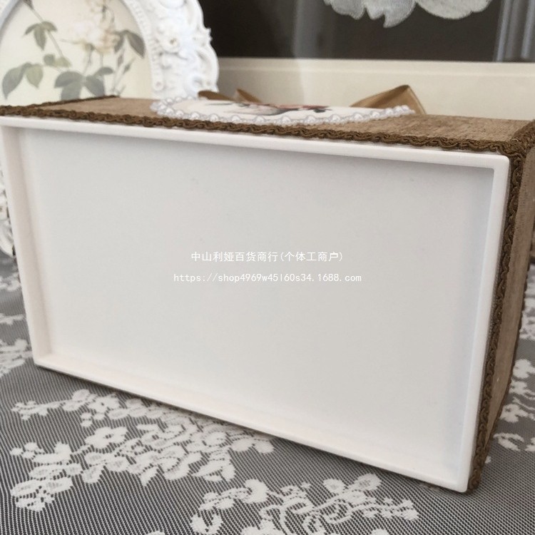 意大利绒雪尼尔手工蝴蝶结纸巾盒