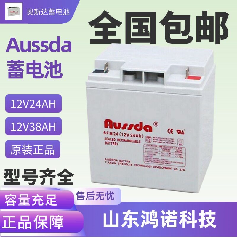 Aussda奥斯达蓄电池6FM2412V24AH应急照明高低压配电柜电池