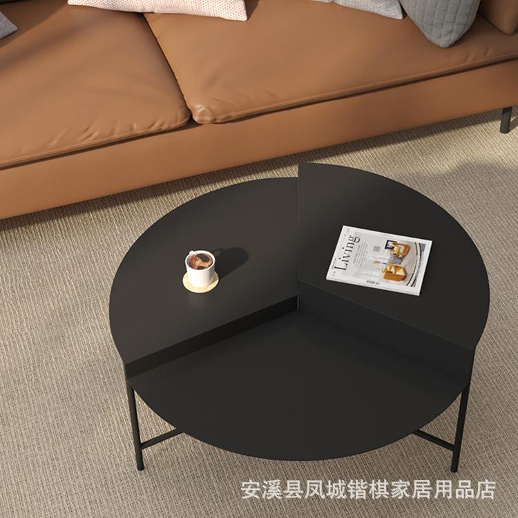 锴棋小户型不规则简约客厅圆形欧式客厅小桌子北欧轻奢铁艺小茶几
