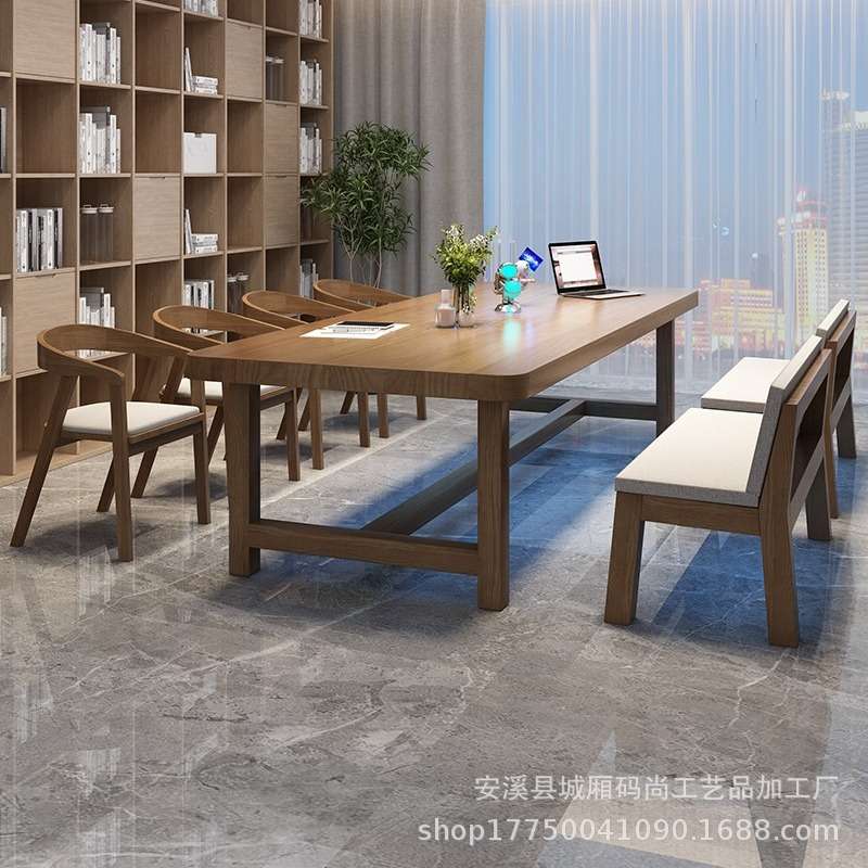 实木客厅大长书桌电脑桌简约家用写字学习桌阅读长条办公桌工作台