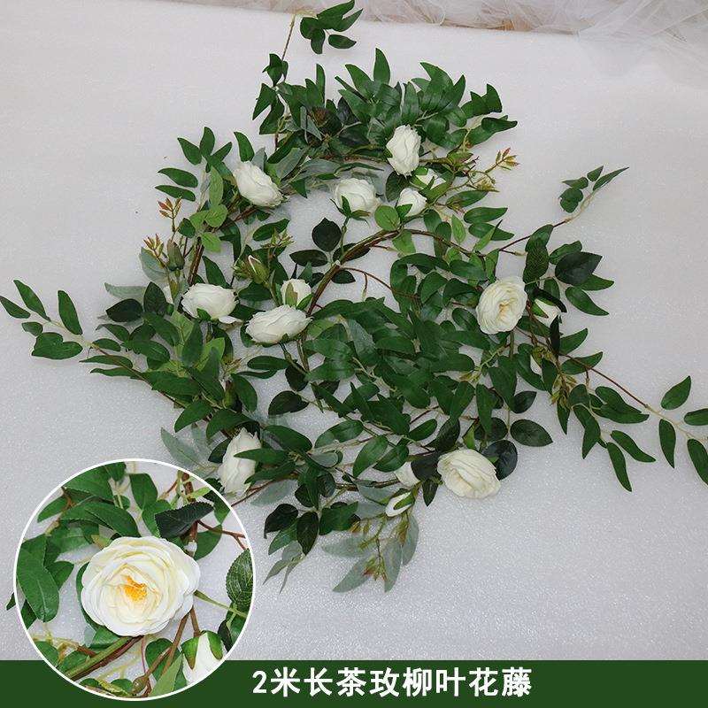 玫瑰花藤缠绕藤仿真花墙面垂吊花艺装饰橱窗商场美陈文化办公仿真