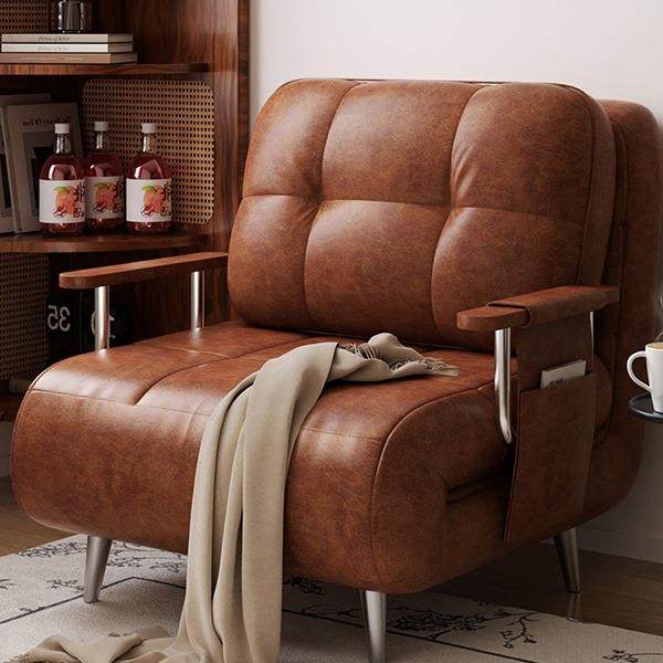 沙发床可折叠一体两用2025新款中古风单双人小户型客厅阳台高级感