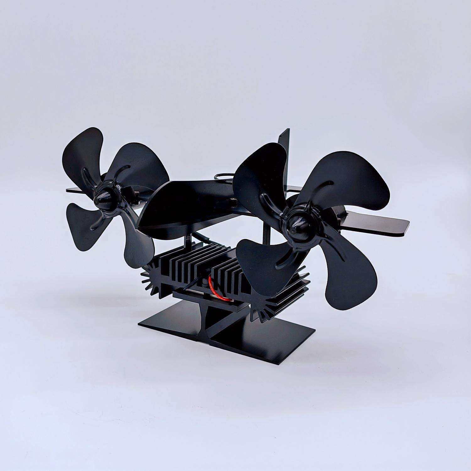 2023新款壁炉风扇双头创意飞机风扇热动力空气循环风扇温差发电扇