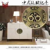 新中式 仿古明清家具铜配件纯铜柜门橱柜把手圆形门牌衣柜铜拉手