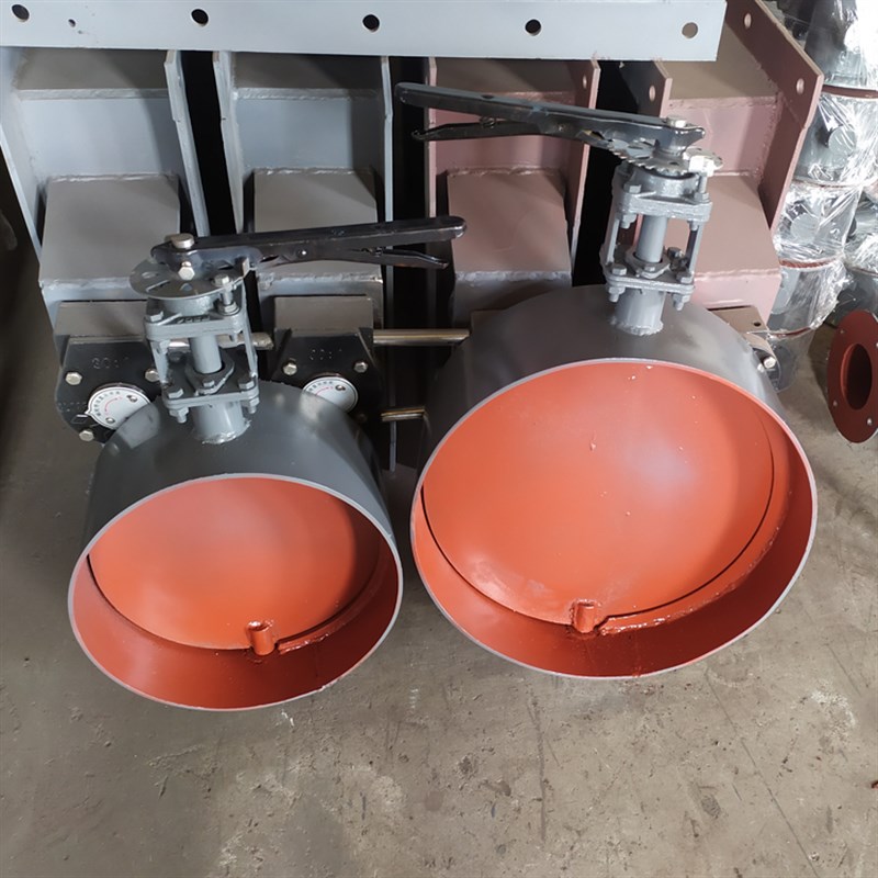 焊接式手动通风蝶阀 碳钢手柄式圆形风门 风道手动涡轮调节风阀