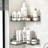 卫生间浴室三角置物架壁挂式 洗手台免打孔洗漱洗澡间厕所墙上收纳