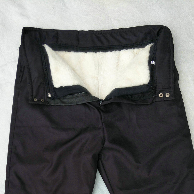 羊皮毛一体棉裤男士中老年人真皮裤子宽松加厚防寒裤外穿冬季