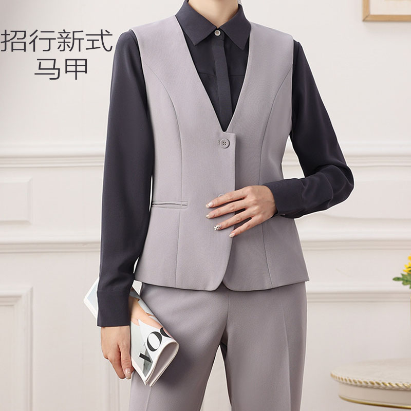 新款西装马夹女士西裤西裙原版原色灰色工作服制服马甲