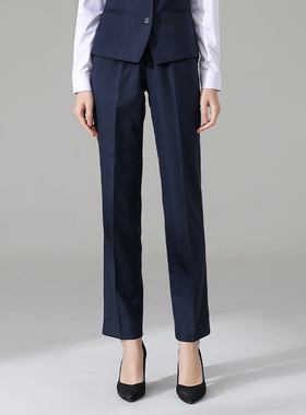 新款光大西裤女工装新行服工作服藏蓝色工装西服裤制服长裤