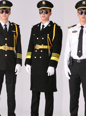 2024年物业保安形象制服礼宾服春秋黑色外套秋冬大衣安保男工作服