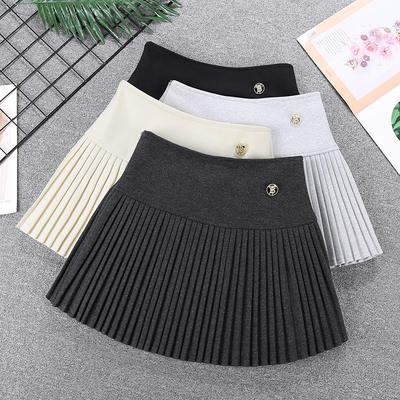 高级感毛呢百褶半身裙女冬季实拍