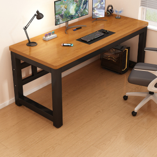 实木电脑桌台式 办公桌长条桌子简易书桌学生家用卧室电竞桌工作台