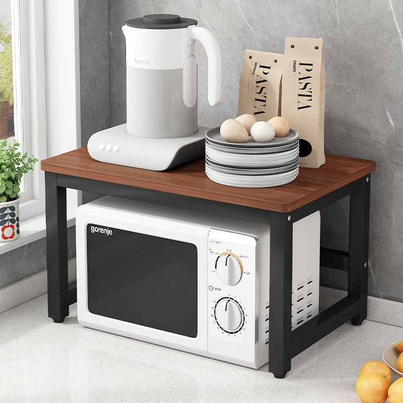 厨房微波炉置物架落地多层锅具收纳架果蔬货架微波炉烤箱置物架子