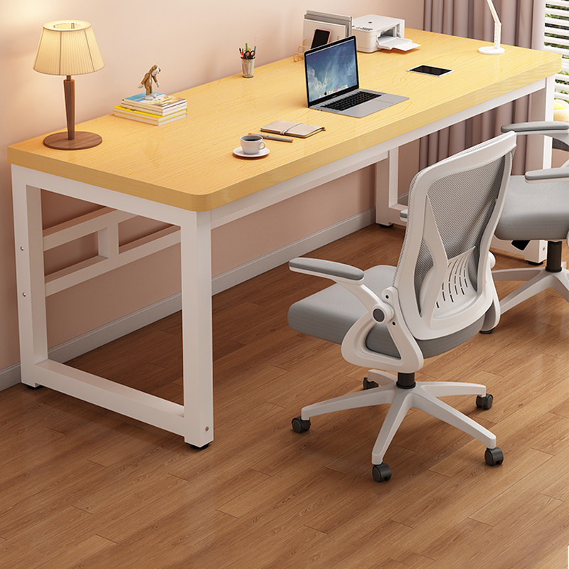 双人电脑桌台式书桌学生家用学习长桌子卧室简约现代电竞桌办公桌