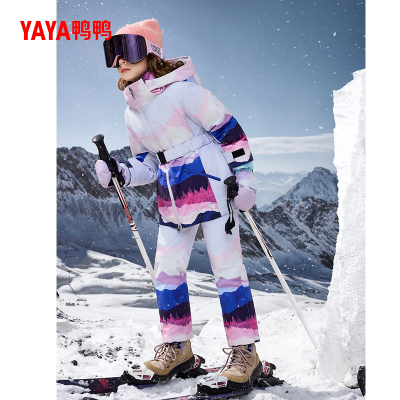 鸭鸭官方正品羽绒服女童2026冬新款极寒加厚保暖滑雪服中大童套装