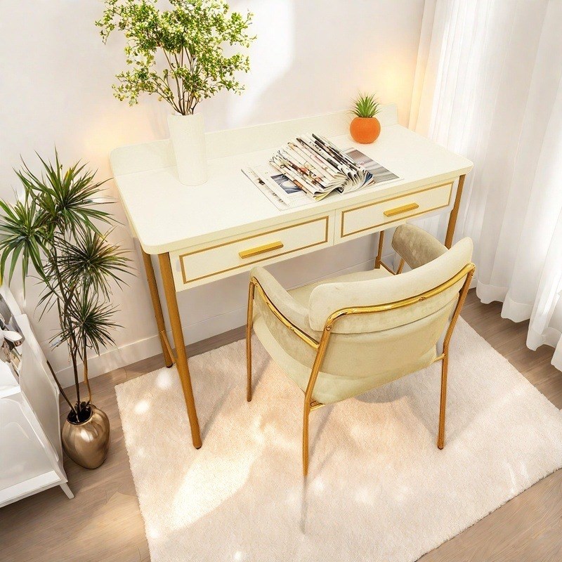 北欧书桌简约家用卧室台式电脑桌学习桌书房简易实木卓化妆桌