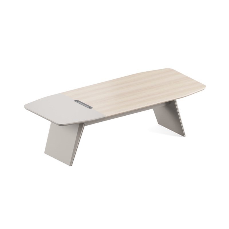 简约时尚弧形会议桌休闲洽谈长桌现代会议台马肚型商务会谈桌