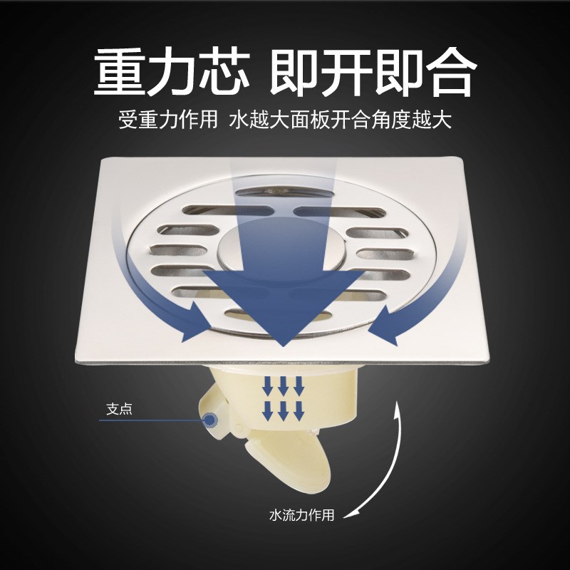 地漏防臭加厚亮光不锈钢 洗衣机排水管浴室卫生间下水道防虫地漏
