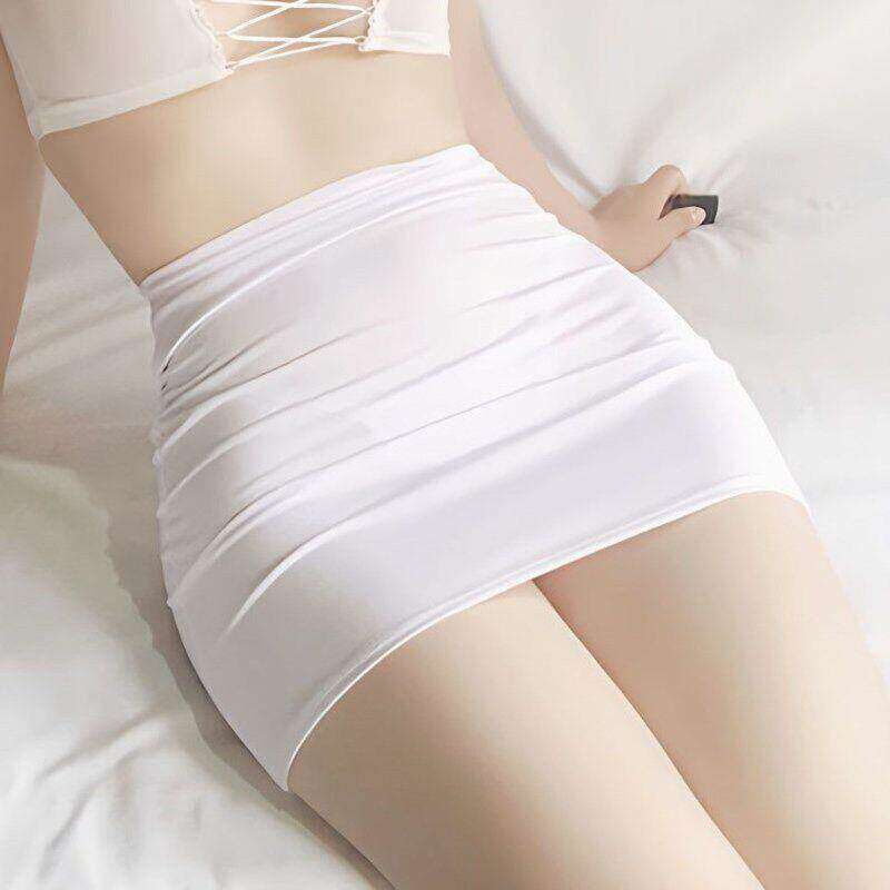 包臀裙超短帘包裙包臀辣妹短裙无安全裤超薄超弹性感少女