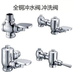 蹲便器大便池脚踏手按延时阀自动开关全铜冲水阀 脚踏阀 工厂