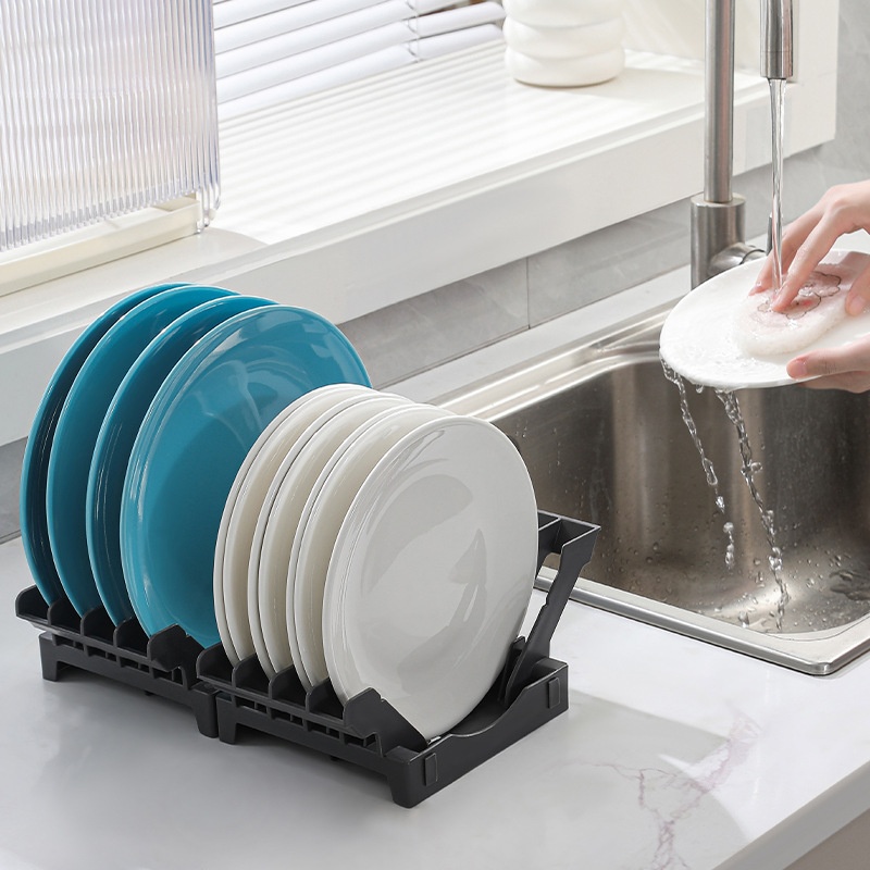2025日式收纳神器碗碟沥水架碗盘整理盒餐具架橱柜置物架收纳盒