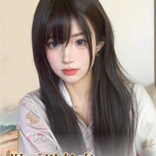 2025新款初恋直发齐刘海假发女款夜店日常全仿真无痕长直发套晚柠