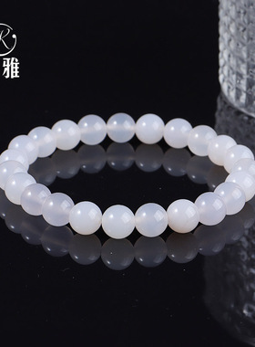 2025新款荔枝冻玛瑙时尚百搭单圈白蔻雅珠宝单手链潮流饰品