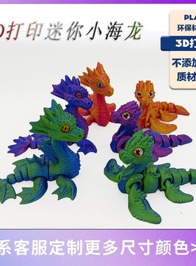 3D打印迷你小海龙跨境爆款多色样带仿真眼球镭射渐变模型手玩具