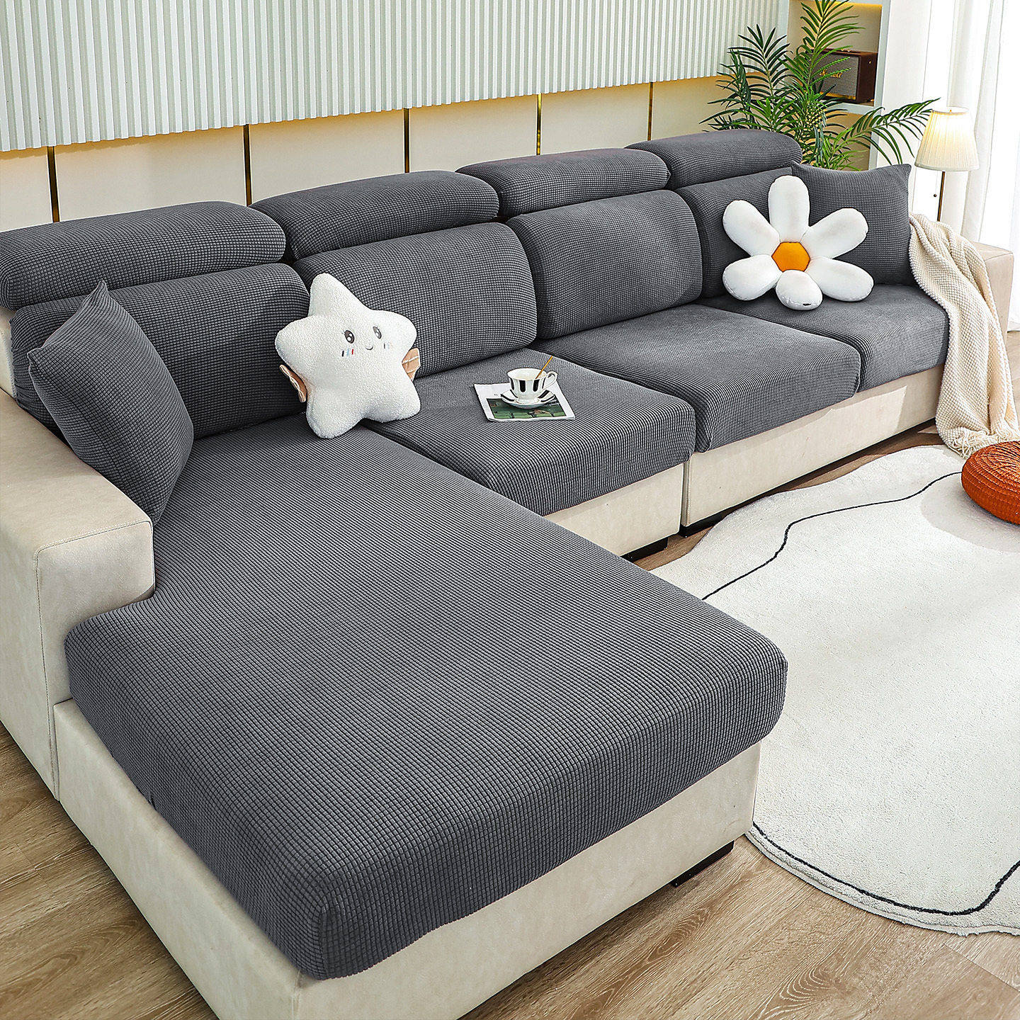 防尘民宿座垫懒人沙发罩盖布夏季客厅新款简约坐垫弹力通用防滑,居家布艺,沙发垫,淘宝优惠券,粉丝福利购,淘宝优惠卷