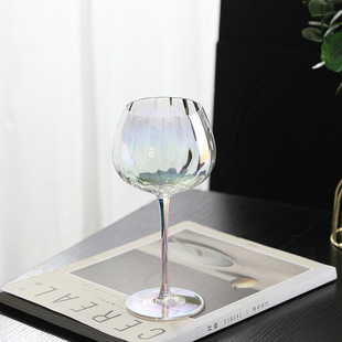 轻奢创意棱镜炫彩红酒杯家用高脚杯电镀水晶玻璃葡萄酒杯酒具