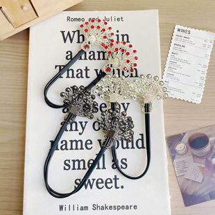 复古蓝色孔雀发夹女后脑勺丸子头盘发器级感固定扭扭夹百搭发饰