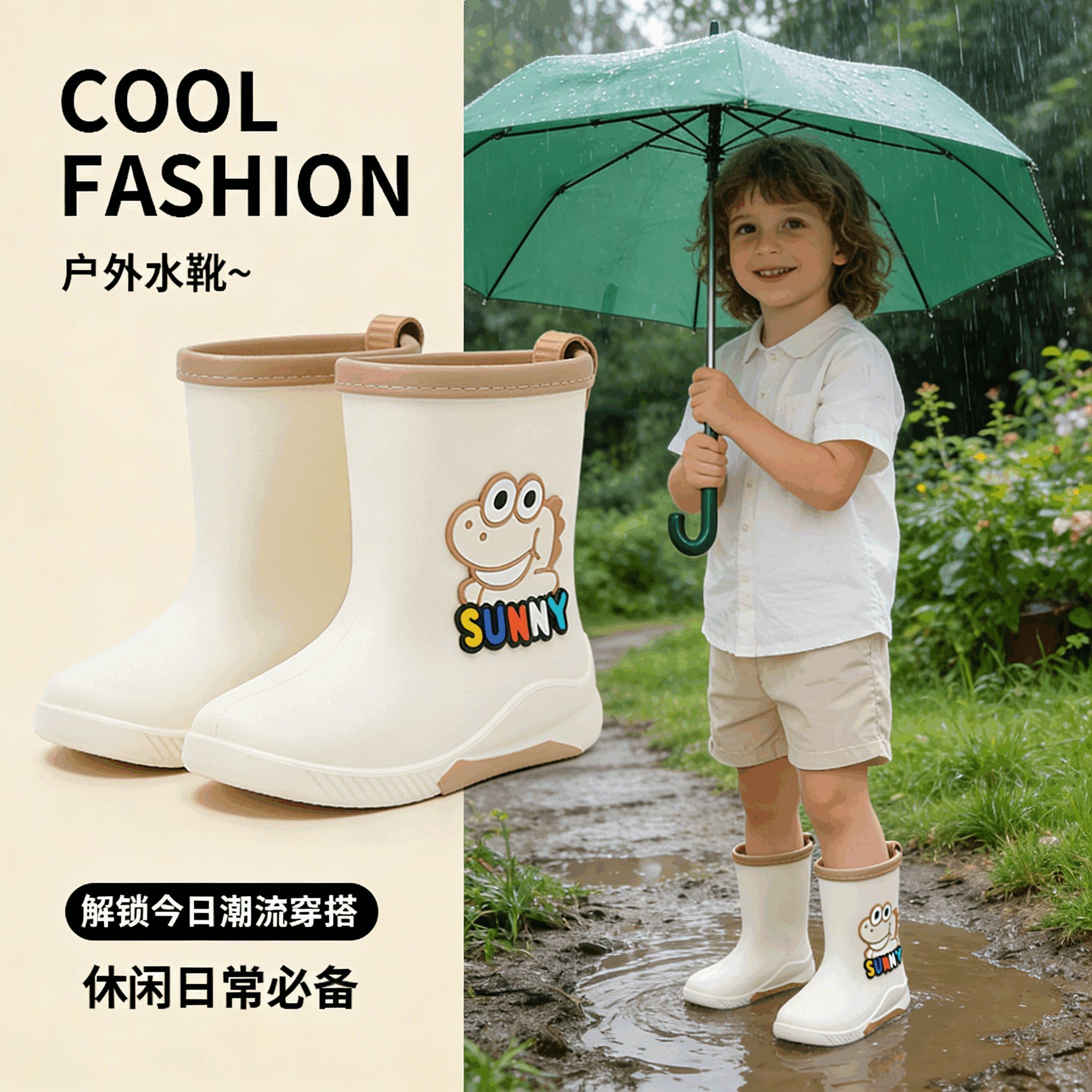儿童雨靴户外新款防水防