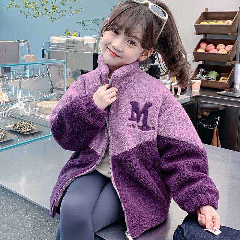女童羊羔绒外套2026新款