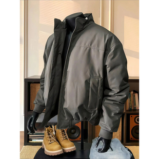 外套 加厚痞帅高级感防水工装 cleanfit美式 正肩飞行夹克棉服男冬季