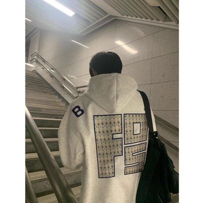 美式复古重磅刺绣连帽卫