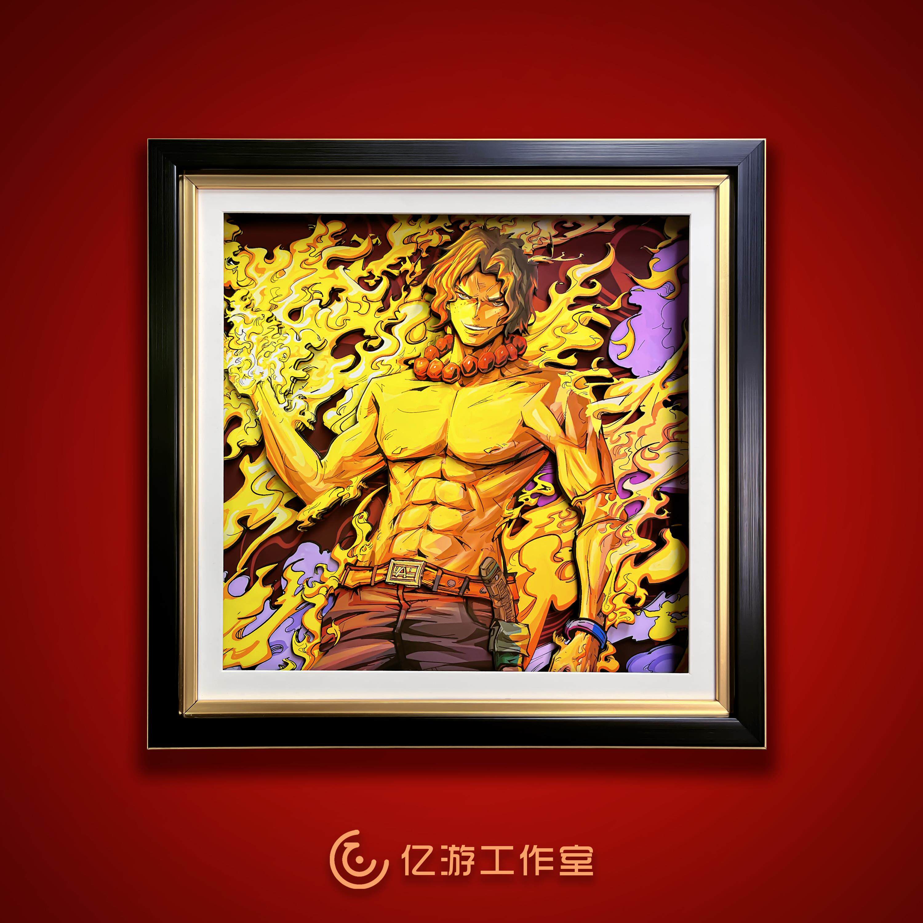 【卡通】海贼王立体画火拳艾斯手办周边挂画二次元动漫装饰画挂画