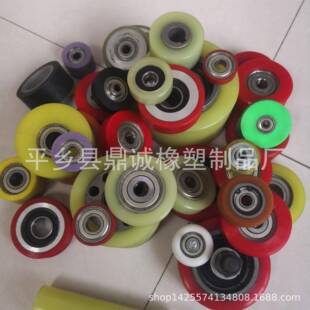 铝芯铁心包胶聚氨酯轮 优力脚轮耐磨不脱胶滚筒包胶 6000胶轮