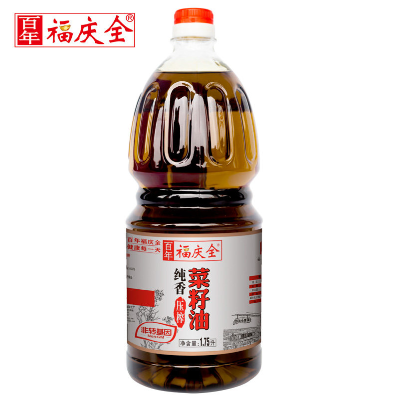 【百年福庆全】纯香菜籽油1.75L升物理压榨无油烟非转基因浓香型图片