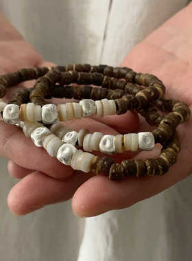 925银猫眼贝壳海边度假风手串