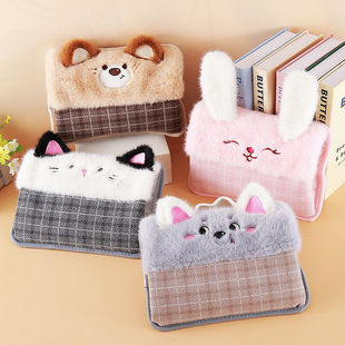 启迪星国标防爆电暖可爱卡通可拆洗毛绒布套电热水袋暖手一体