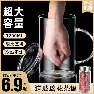 1000ml玻璃杯耐高温茶杯男