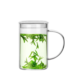 1000ml高硼硅玻璃杯大容量杯子女家用耐高温茶杯带盖水杯男扎啤杯