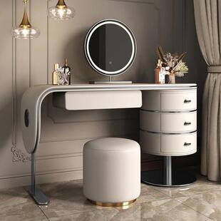 轻奢高级感主卧梳妆台现代简约收纳斗柜一体新款实木床头柜化妆桌