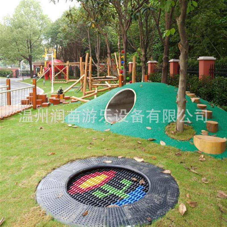 感统训练户外地面儿童成人反弹跳跳床圆形公园小区室外蹦床