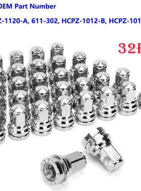 32件装适用于福特F250F350镀铬14x1.5平座凸耳螺母HCPZ-1012-A/B