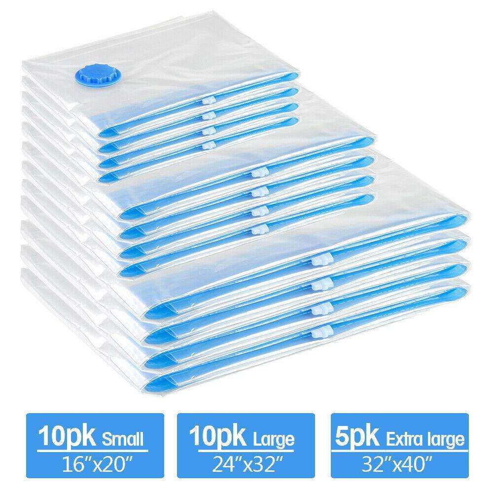 电商现货25件套透明衣服压缩袋子被子抽真空收纳袋可配抽气泵